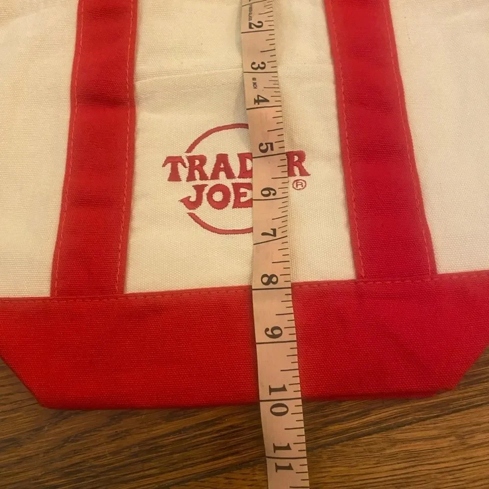Red and White Trader Joe’s mini Tote Bag NWT
